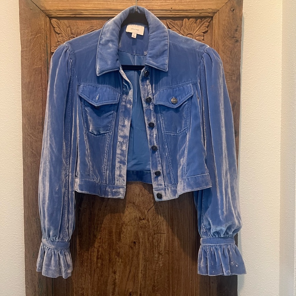 Velvet blue cinq a sept lightweight jacket